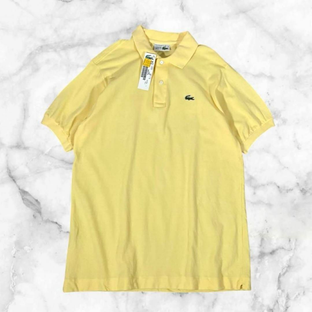 【新品未使用】LACOSTE/ラコステ　ポロシャツ　80s 　デッドストック　フランス制　ヴィンテージ　鹿の子　フレラコ　サイズ5(XL)　ロゴ