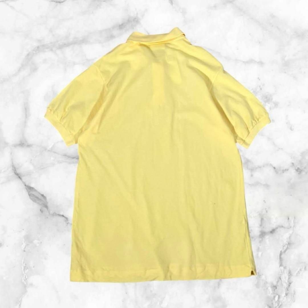 【新品未使用】LACOSTE/ラコステ　ポロシャツ　80s 　デッドストック　フランス制　ヴィンテージ　鹿の子　フレラコ　サイズ5(XL)　ロゴ