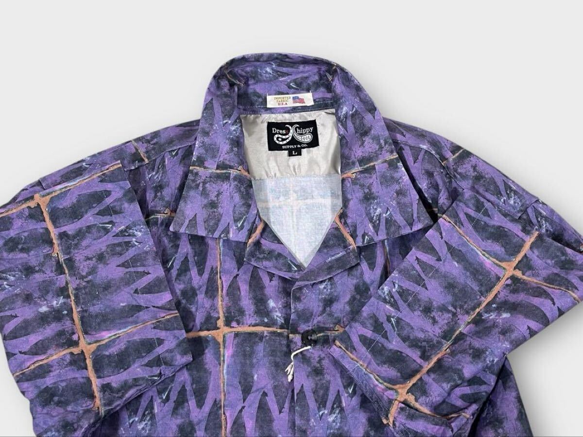 【新品未使用】Dress Hippy/ドレスヒッピー　オープンカラーシャツ　JOKER　総柄　USA制 生地　2024年モデル　Lサイズ　アロハ　開襟　半袖