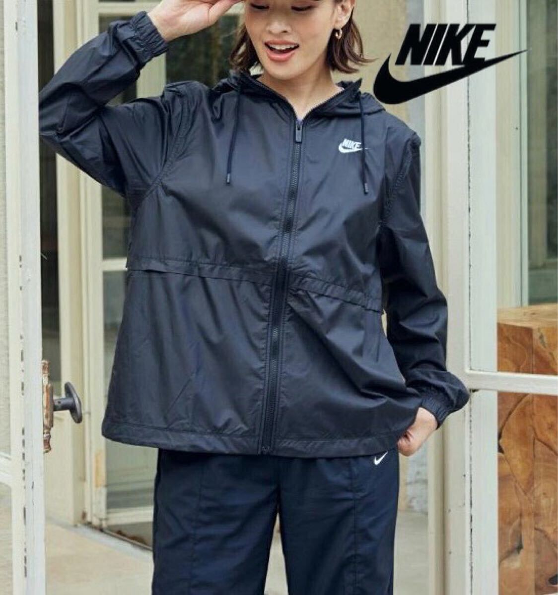 新品 定価8030円　Lサイズ　ナイキ　NIKE NSW エッセンシャル RPL ウィメンズ　ウーブン フーディ ジャケット 黒