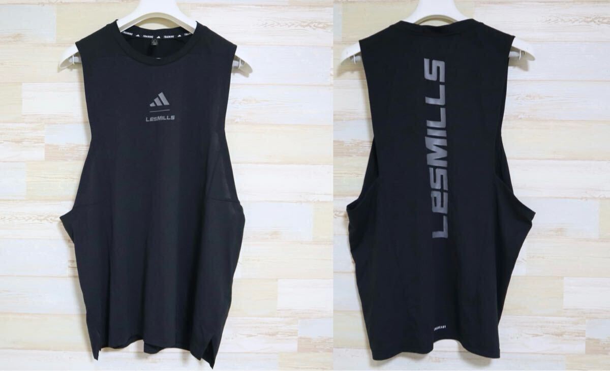  новый товар XL adidas Adidas LES MILLS графика майка безрукавка тренировка одежда чёрный черный 
