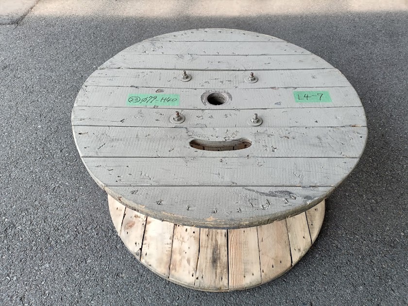 ★木製ドラム【Φ79×H40】 ガーデニング BBQ テーブル ケーブルドラム 電線ドラム★23