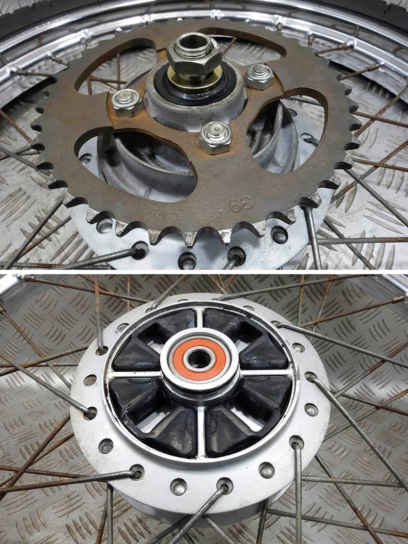 スーパーカブ90 カスタム セル付 HA02 リアホイール k11-04s14 J17×1.40 角目
