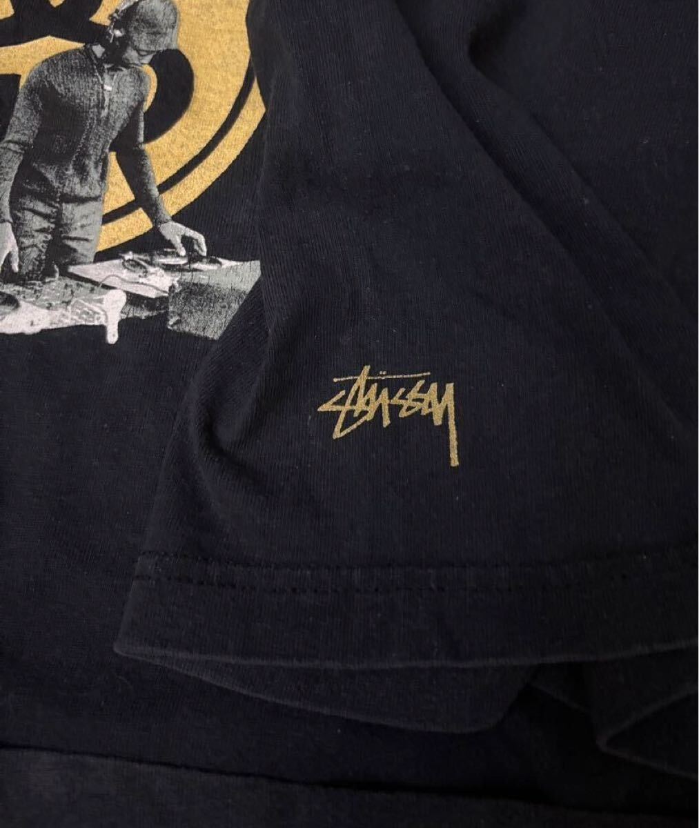 【90s】Stussy Graphic S/S Tee Navy L Made in USA ステューシー 半袖 Tシャツ ヴィンテージ ネイビー カットソー DJ SSリンク ロゴ