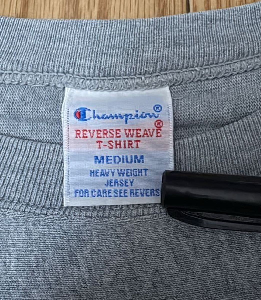【00s?レア】Stussy x Champion Reverse Weave S/S Tee ステューシー リバースウィーブ 半袖 スウェット Tシャツ 20周年 M グレー