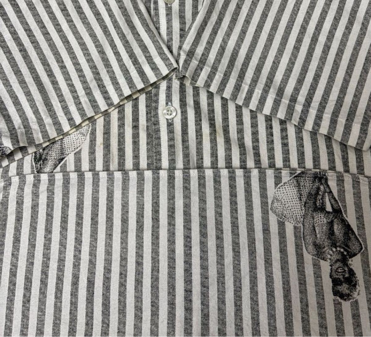 Stussy Marilyn Monroe S/S Shirts Grey L ステューシー マリリン?モンロー 半袖シャツ ボタン ダウン ストライプ 