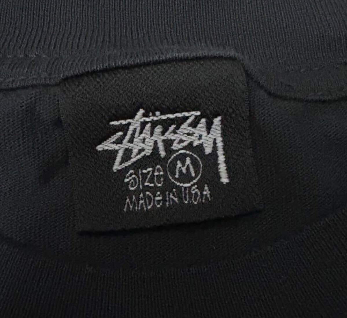 Stussy Pigment Dyed S/S Tee M Black Made in USA ステューシー 半袖 Tシャツ ブラック カットソー ピグメント加工 アメリカ制