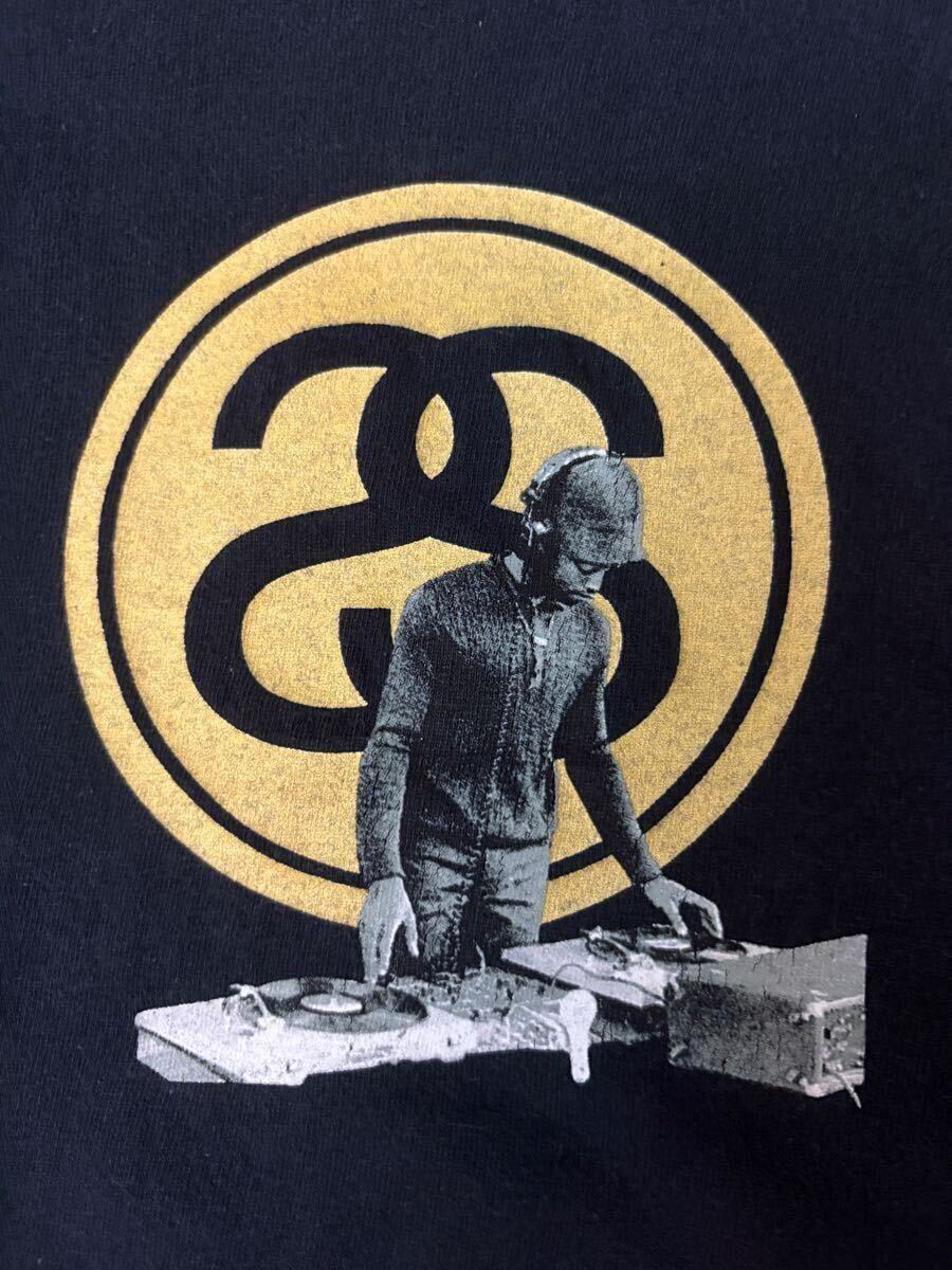 【90s】Stussy Graphic S/S Tee Navy L Made in USA ステューシー 半袖 Tシャツ ヴィンテージ ネイビー カットソー DJ SSリンク ロゴ