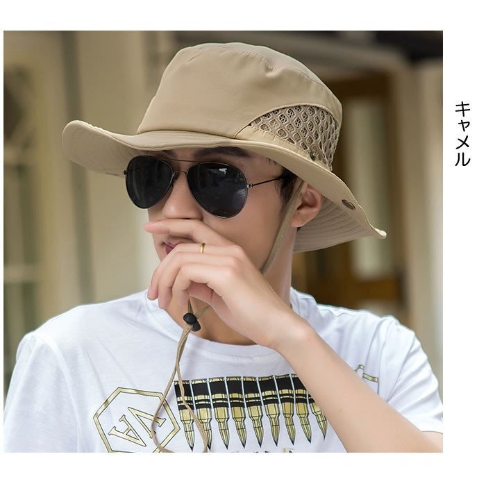帽子 メンズ 2WAY サファリ UVカット 旅行 春夏 ギフト 新春セール 新作 プレゼント 2025 サマーセール 人気(キャメル)
