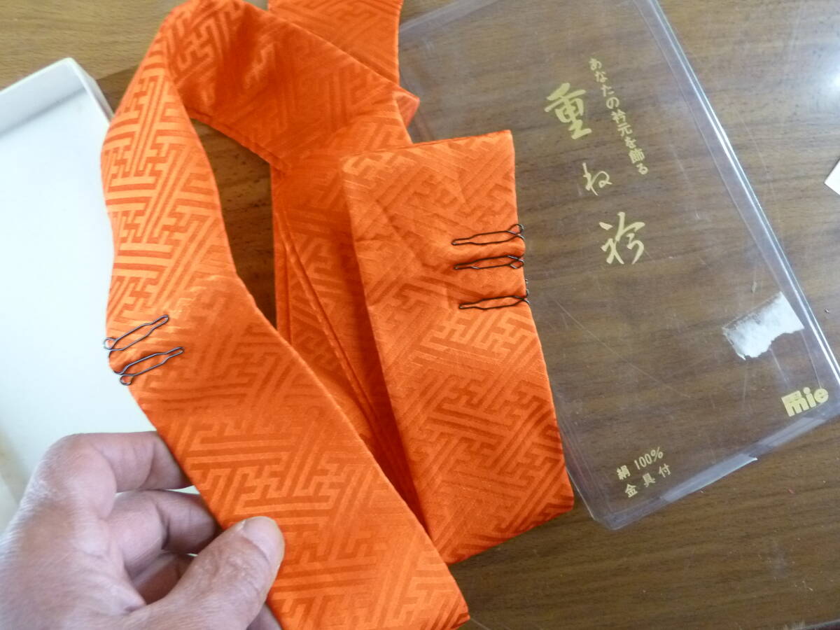 着物小物　重ね衿　mie NO.5 012701 絹100% 金具付きナイロン　L120X6.5CM 未使用_画像3