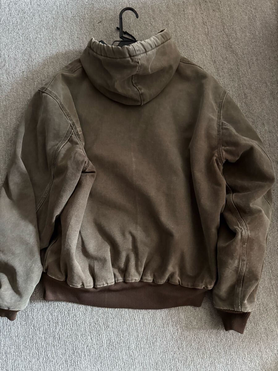 Carhartt アクティブジャケット USA制 カーハート　80s 90s 00s フェード　JACKET ブラウン　ダック パーカー　USA制　デトロイト