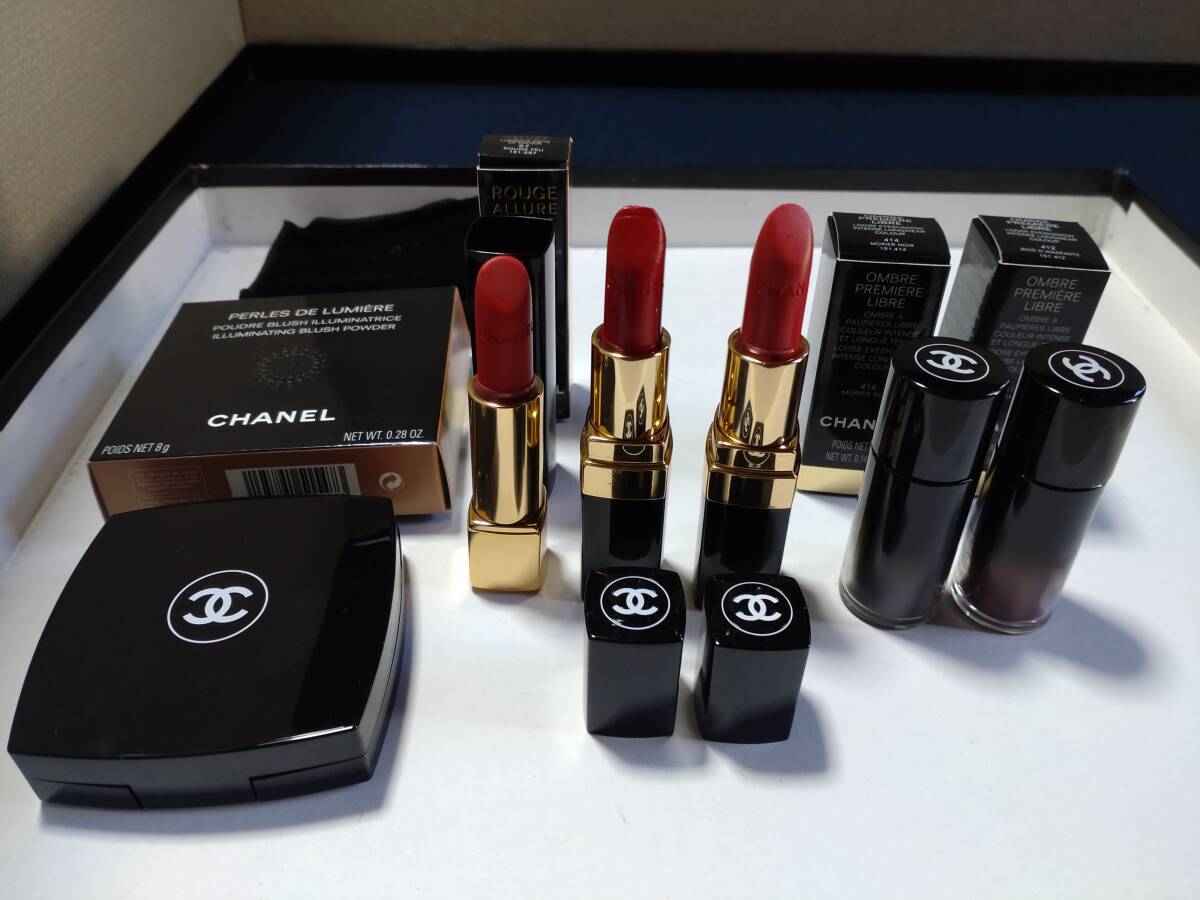 シャネル　CHANEL　フェイスパウダー　口紅　3個(gè)　アイシャドウ　2個(gè)