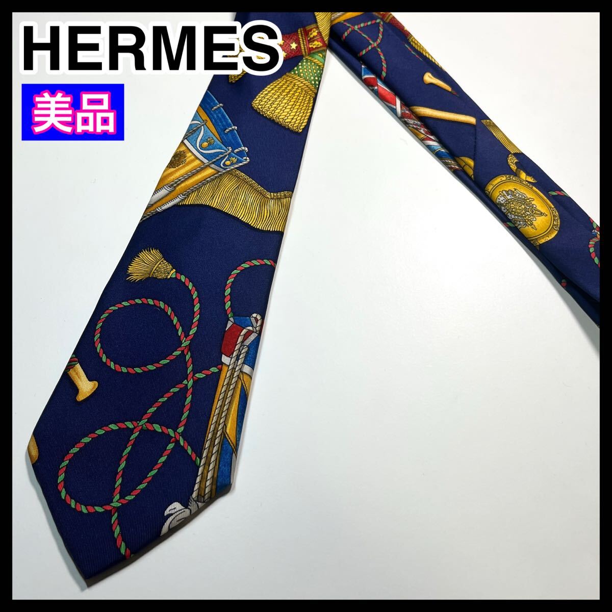 HERMES エルメス ヴィンテージ シルク ネクタイ ハンカチ 希少 美品 HERMES エルメス ネクタイ ヴィンテージ スカーフ柄