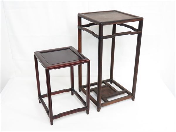◆◇花臺(tái) 飾臺(tái) 唐木 四足 計(jì)2點(diǎn) 高さ(約)29.5?45.5cm◇◆