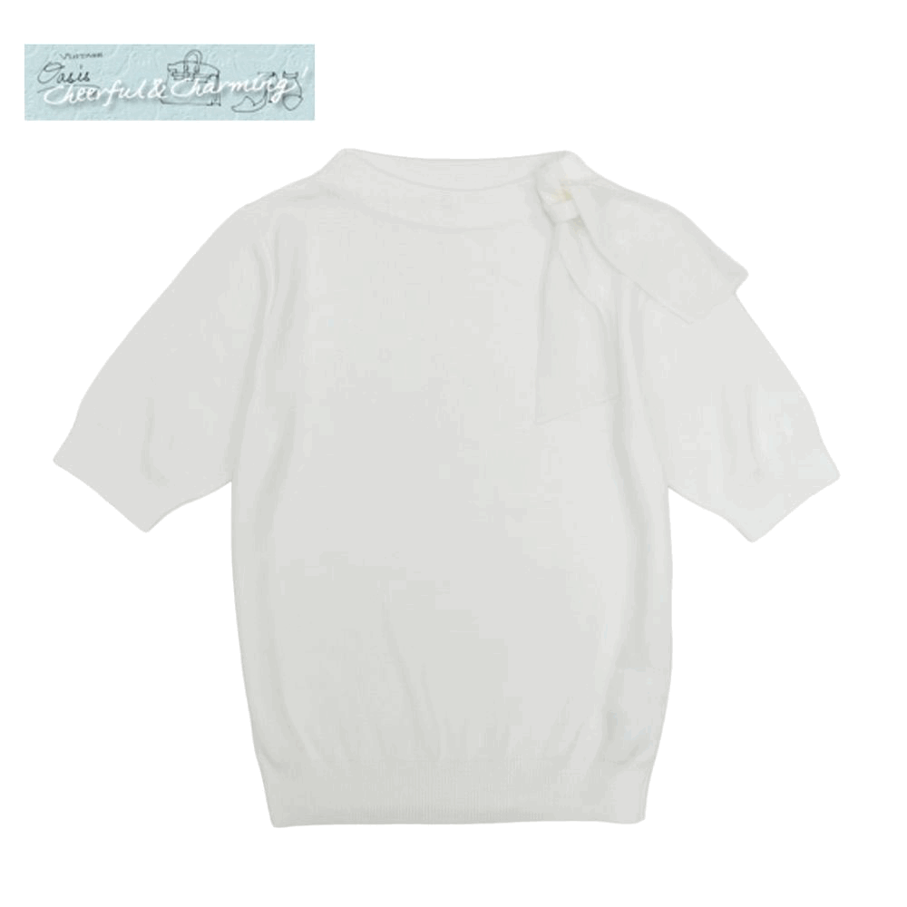 FOXEY ニットトップ シャーロット 40 ロイヤルホワイト コットンBLEND ’22年商品 42708