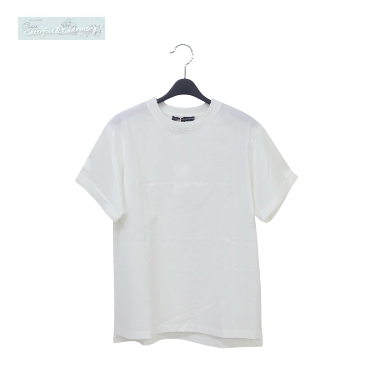 未使用 新作 Tsuru by MarikoOikawa ツル Greta Tシャツ 36 ホワイト コットン 刺繍 '25年商品