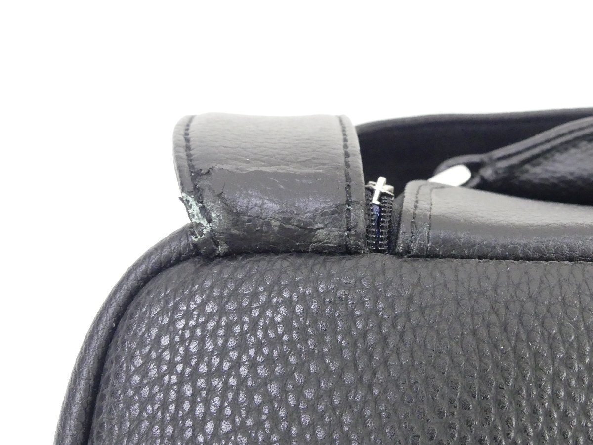 1円スタート Brooks Brothers スーツケース キャリーバッグ ブラック レザー ２段階調(diào)節(jié) B＋＋