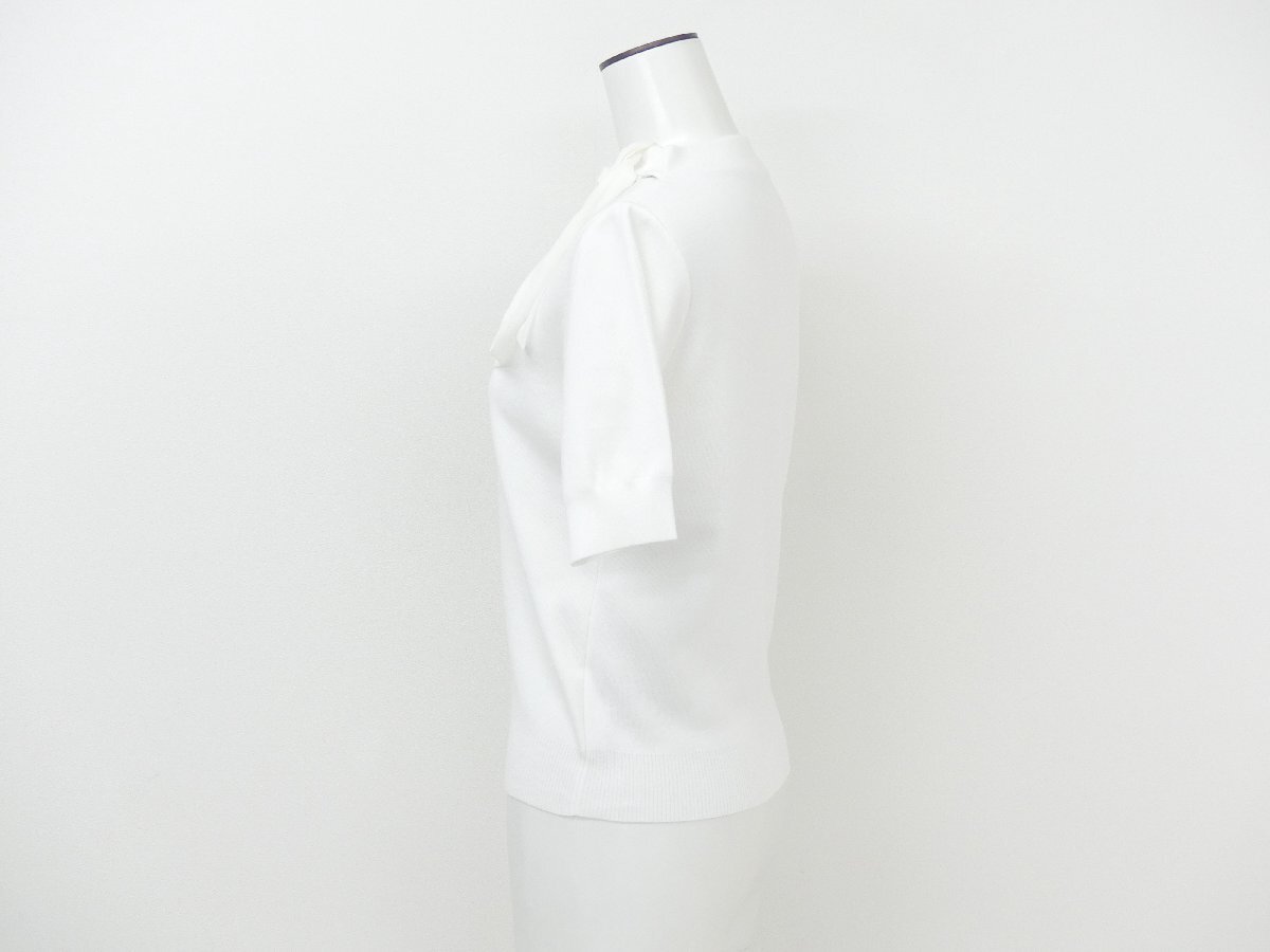 FOXEY ニットトップ シャーロット 40 ロイヤルホワイト コットンBLEND ’22年商品 42708