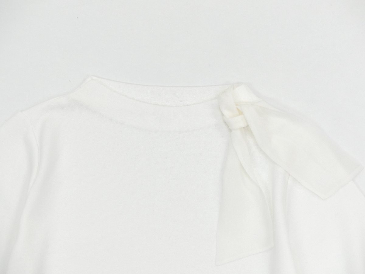 FOXEY ニットトップ シャーロット 40 ロイヤルホワイト コットンBLEND ’22年商品 42708