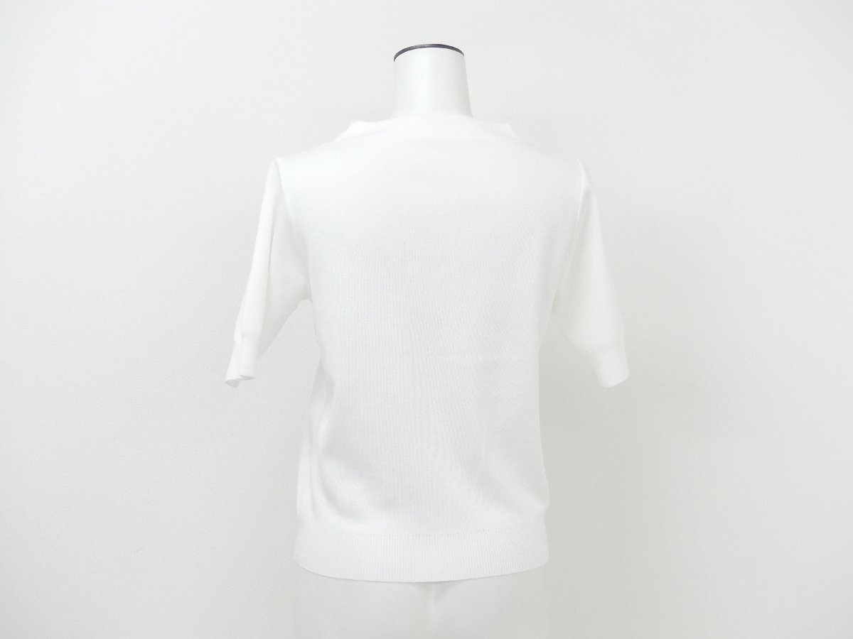 FOXEY ニットトップ シャーロット 40 ロイヤルホワイト コットンBLEND ’22年商品 42708