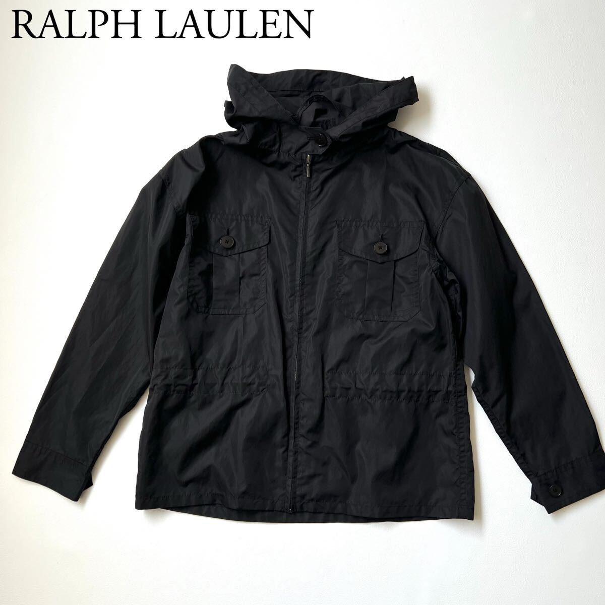 美品 RALPH LAUREN ラルフローレン ナイロンジャケット マウンテンパーカー ブラック アウター トップス　フード 7 レディース _画像1