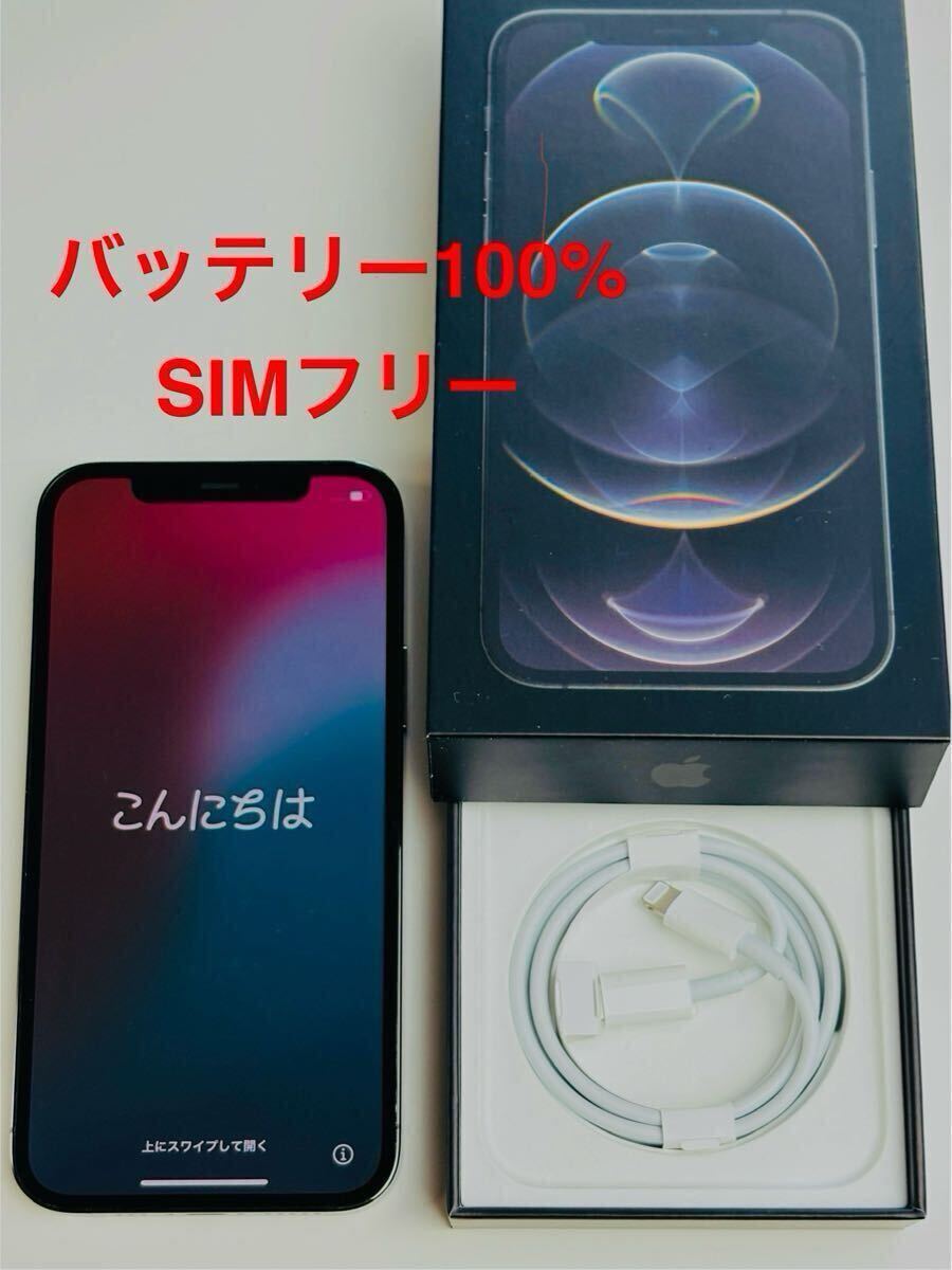 【バッテリー100%】 iPhone12Pro 256GB グラファイト 美品 バッテリー100% iPhone12 Pro A2406 (MGM93J/A) 256GB