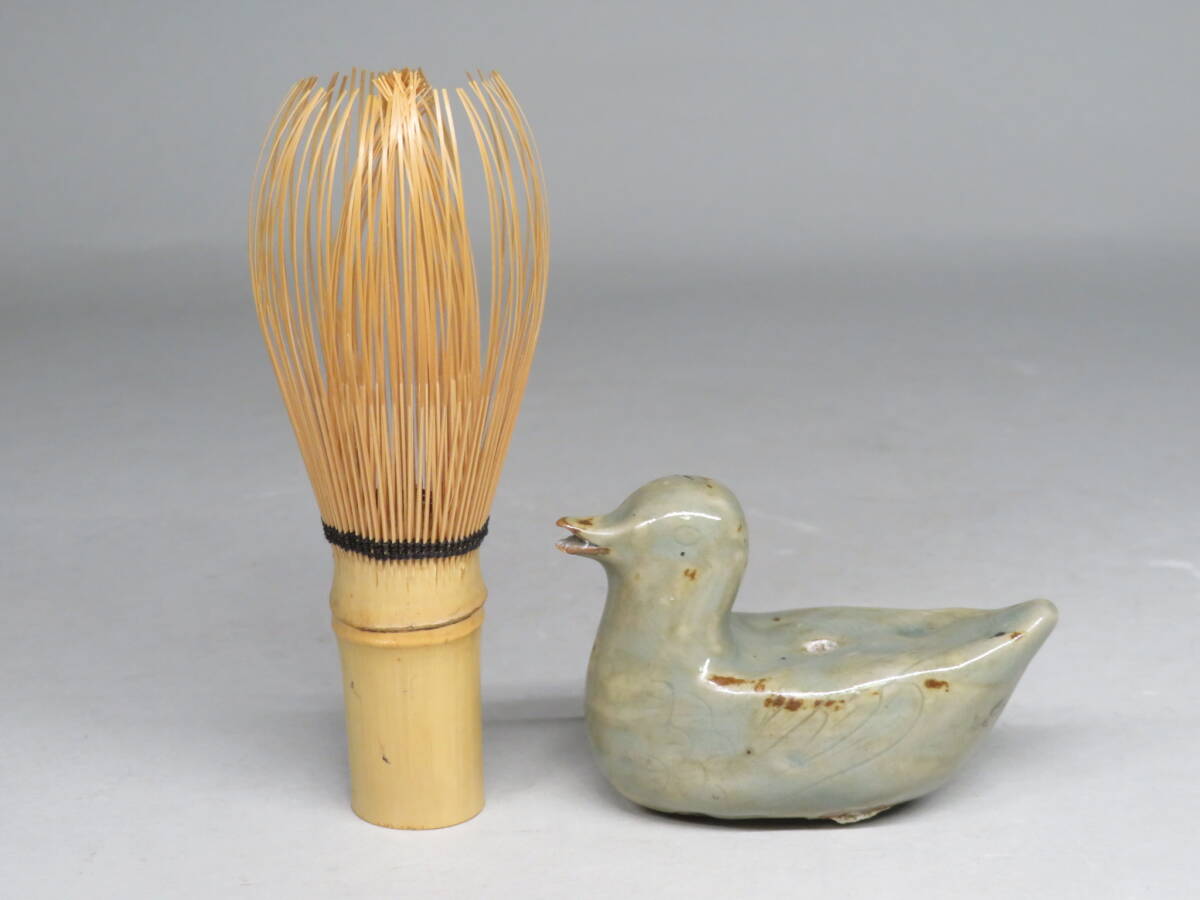 古高麗 青磁水滴 鳥 鳩 アヒル 鴨 硯滴 朝鮮古陶磁器 李朝