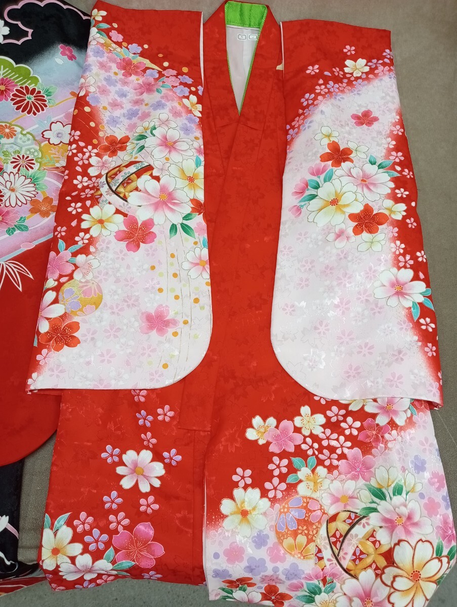  著物 女の子 まとめ売り 5點(diǎn) 美品 ポリエステル素材 サイズ色々 振袖 和服 和裝 七五三 お正月 リメイク材料 古著 中古品