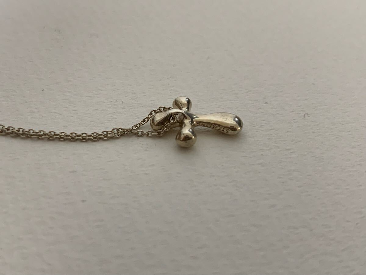 1円 TIFFANY＆Co ティファニー クロスネックレス　シルバー