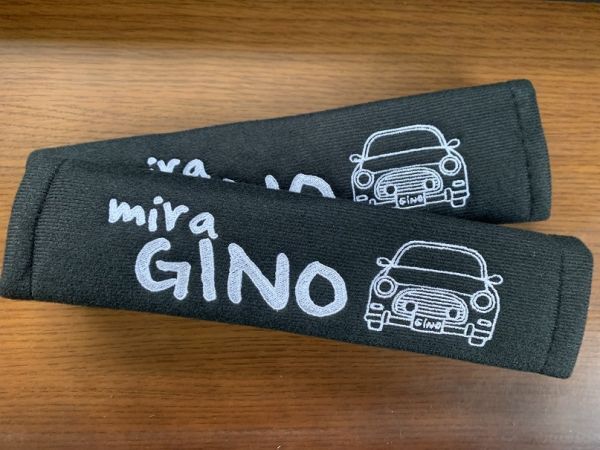 手書き風(fēng) L700 ミラジーノ　オリジナル 刺繍　シートベルトカバー　2本セット