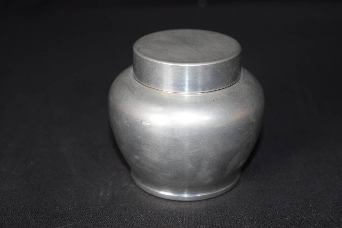 定率割引 往復 M 古錫 約 茶筒 茶入れ 時代物 煎茶道具 茶壺 茶入 乾茂號造 工芸品