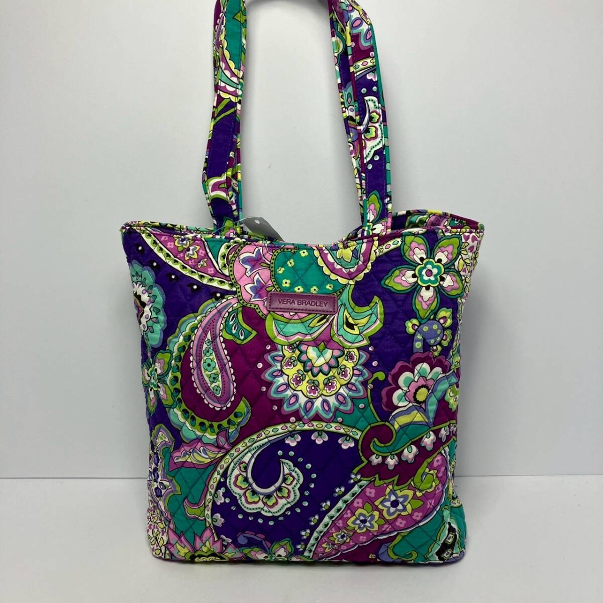 467○ Vera Bradley ヴェラブラッドリー ペイズリー柄 カラフル ブルー 青 パープル ハンドバッグ トートバッグ レディース キルティング