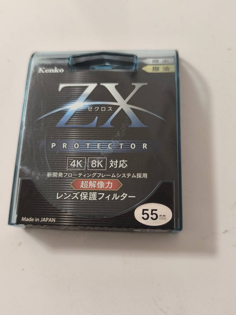 Kenko ケンコー レンズフィルター ZX 55mm プロテクター 日本制 保護(hù)フィルター　面反射0.3%以下　撥水?撥油コート 薄枠