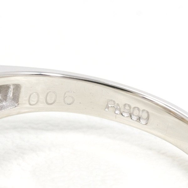 PT900 リング 指輪 10號(hào) パール（真珠） 約8mm ダイヤ 0.06 総重量約5.2g 中古 美品 送料無料☆0315