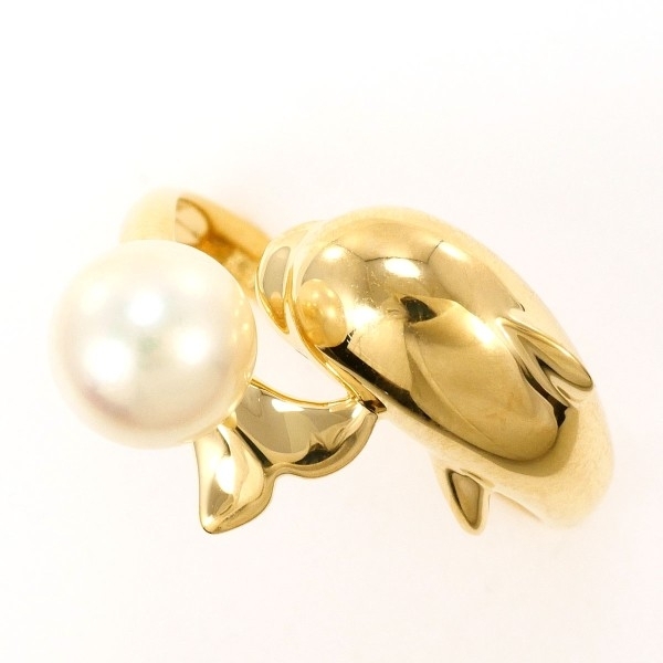 K18YG リング 指輪 12號(hào) パール（真珠） 約7mm 総重量約4.1g 中古 美品 送料無料☆0315