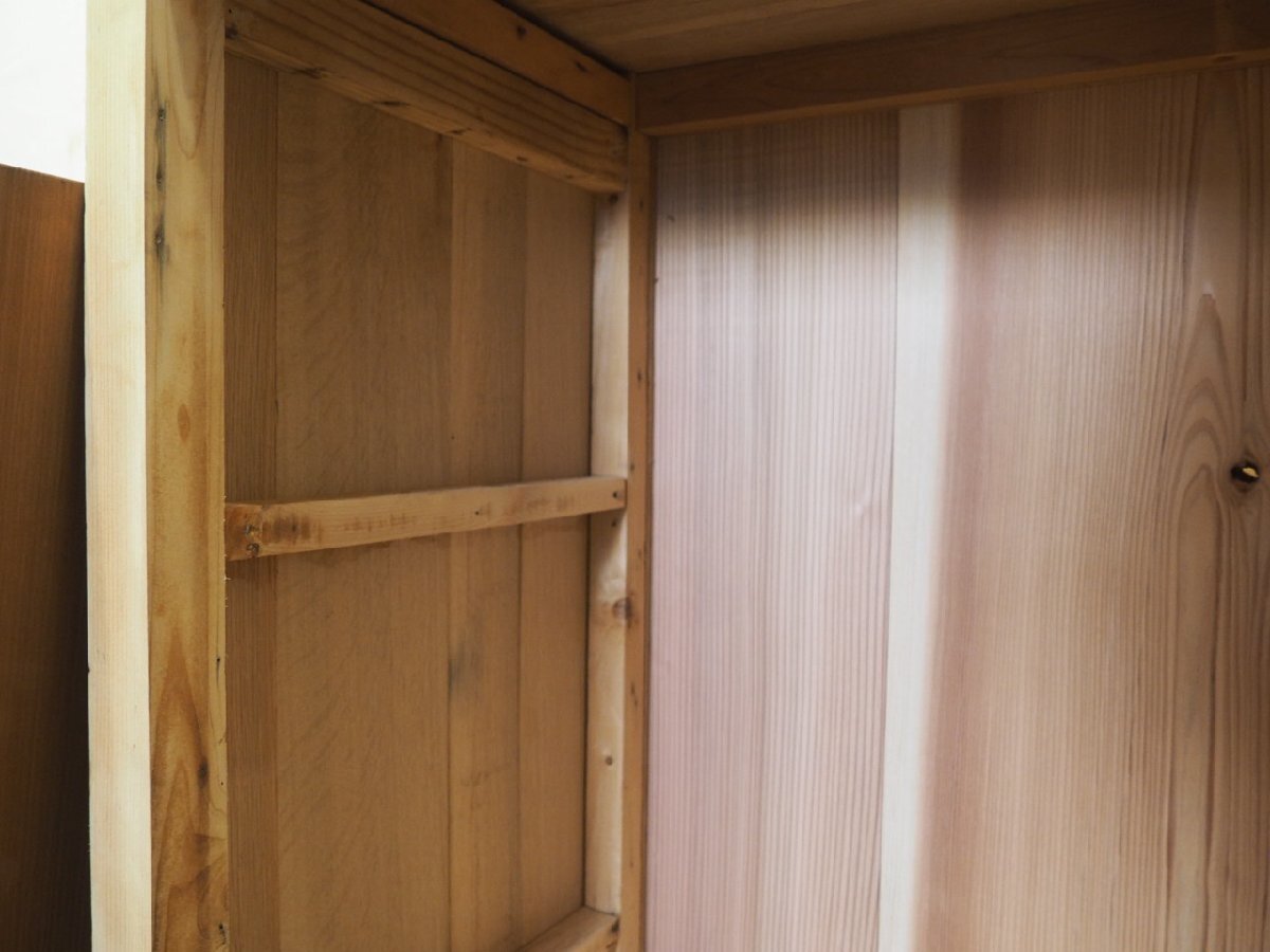 タ荷U0151◆H106cm×W92cm◆ナチュラルな木味の古い木制飾り棚◆オープンラック 陳列棚 展示臺(tái) キャビネット レトロ 店舗什器P(ヤD)松