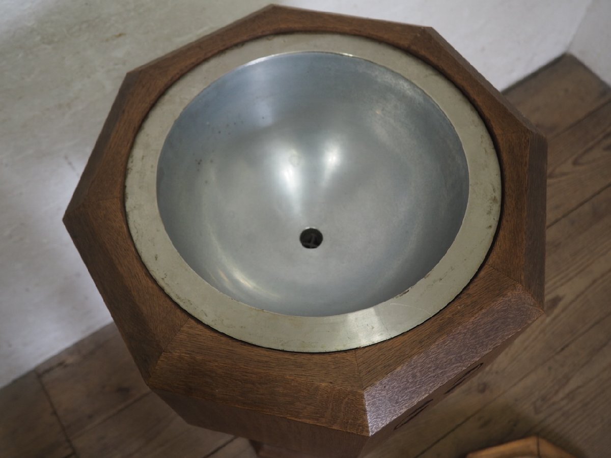 タ荷J0890◆H98,5cm◆希少◆教會(huì)で使用されていた古い木制の洗禮盤◆キリスト教 手洗い臺(tái) ウォッシュスタンド レトロ アンティークL(ヤB)卸