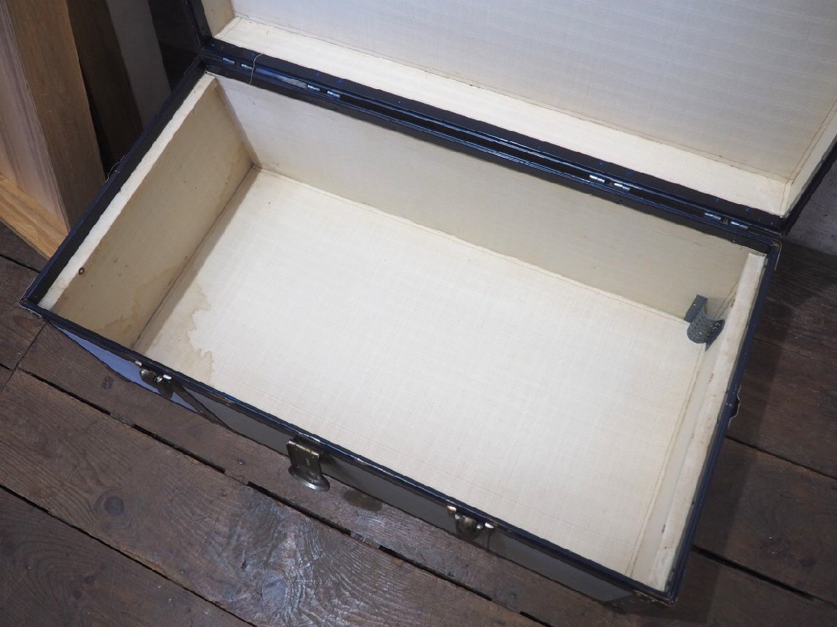 タ荷V0318◆H37×W87×D46(cm)◆無骨な大きいビンテージトランク◆工業(yè)系 収納ケース ボックス センターテーブル レトロL(ヤB)松