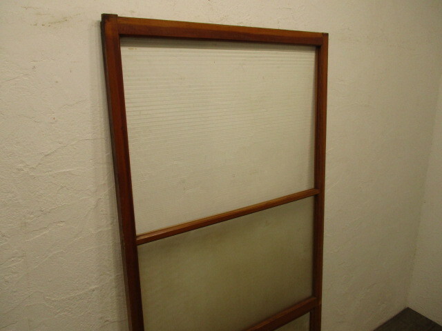 タW071◆(1)【H176cm×W93cm】◆昭和レトロな味わいの古い木製ガラス戸◆建具引き戸古民家町屋古家具古道具カフェM下_画像2