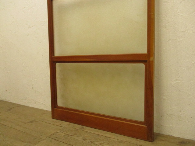 タW071◆(1)【H176cm×W93cm】◆昭和レトロな味わいの古い木製ガラス戸◆建具引き戸古民家町屋古家具古道具カフェM下_画像3