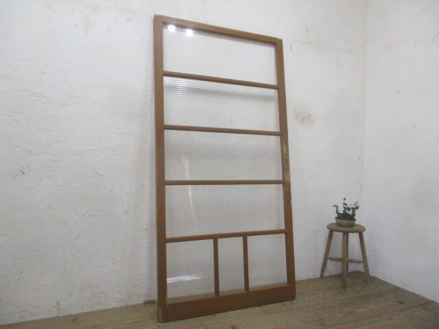 taN064*(4)[H175,5cm×W91cm]* симпатичный молдинг стекло. ретро старый дерево рамка-оправа раздвижная дверь * двери стекло дверь магазин инвентарь строительство материал салон античный M внизу 