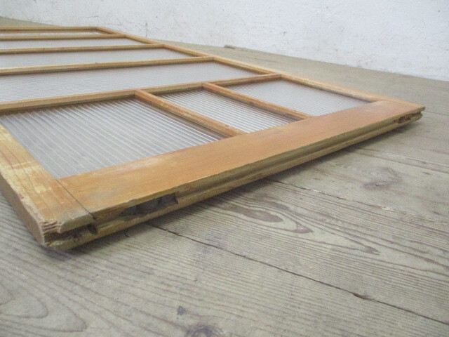 taN064*(4)[H175,5cm×W91cm]* симпатичный молдинг стекло. ретро старый дерево рамка-оправа раздвижная дверь * двери стекло дверь магазин инвентарь строительство материал салон античный M внизу 