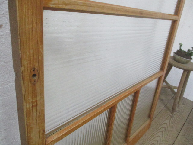 taN064*(4)[H175,5cm×W91cm]* симпатичный молдинг стекло. ретро старый дерево рамка-оправа раздвижная дверь * двери стекло дверь магазин инвентарь строительство материал салон античный M внизу 