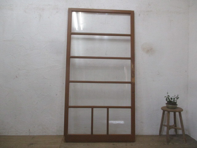 taN064*(4)[H175,5cm×W91cm]* симпатичный молдинг стекло. ретро старый дерево рамка-оправа раздвижная дверь * двери стекло дверь магазин инвентарь строительство материал салон античный M внизу 