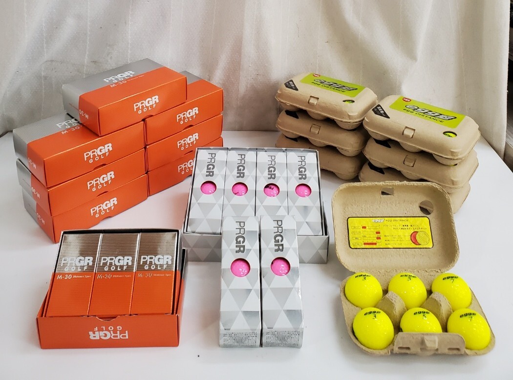 【未使用 ゴルフボール 大量 まとめ 108個(gè) 約6kg】 PRGR プロギア M-30/egg (イエロー)/カラーボール (ピンク)