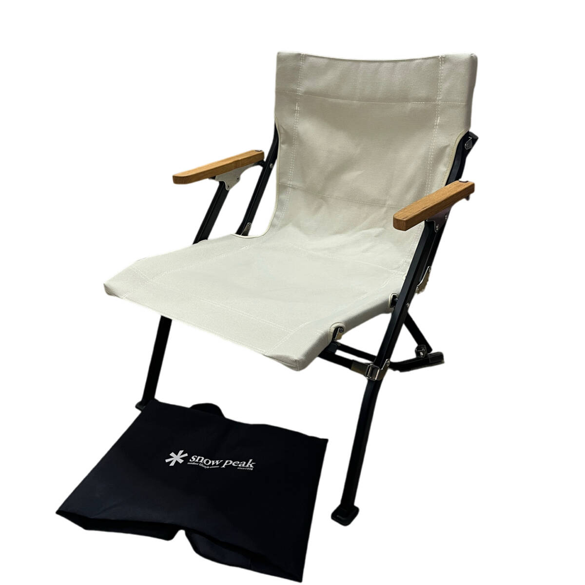 (志)【美品】スノーピーク (snow peak) ローチェア30 ショート アイボリー キャンプ アウトドア LV-093IV 椅子 イス(o)0603A