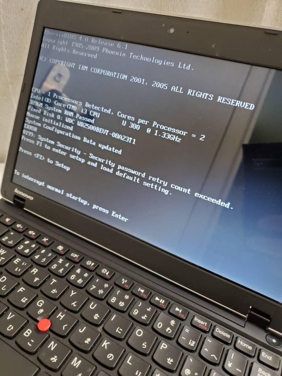 Lenovo レノボ ThinkPad 0328-RT6 CPU Core i3-380 電源コード付き 初期化済 PC ノートパソコン
