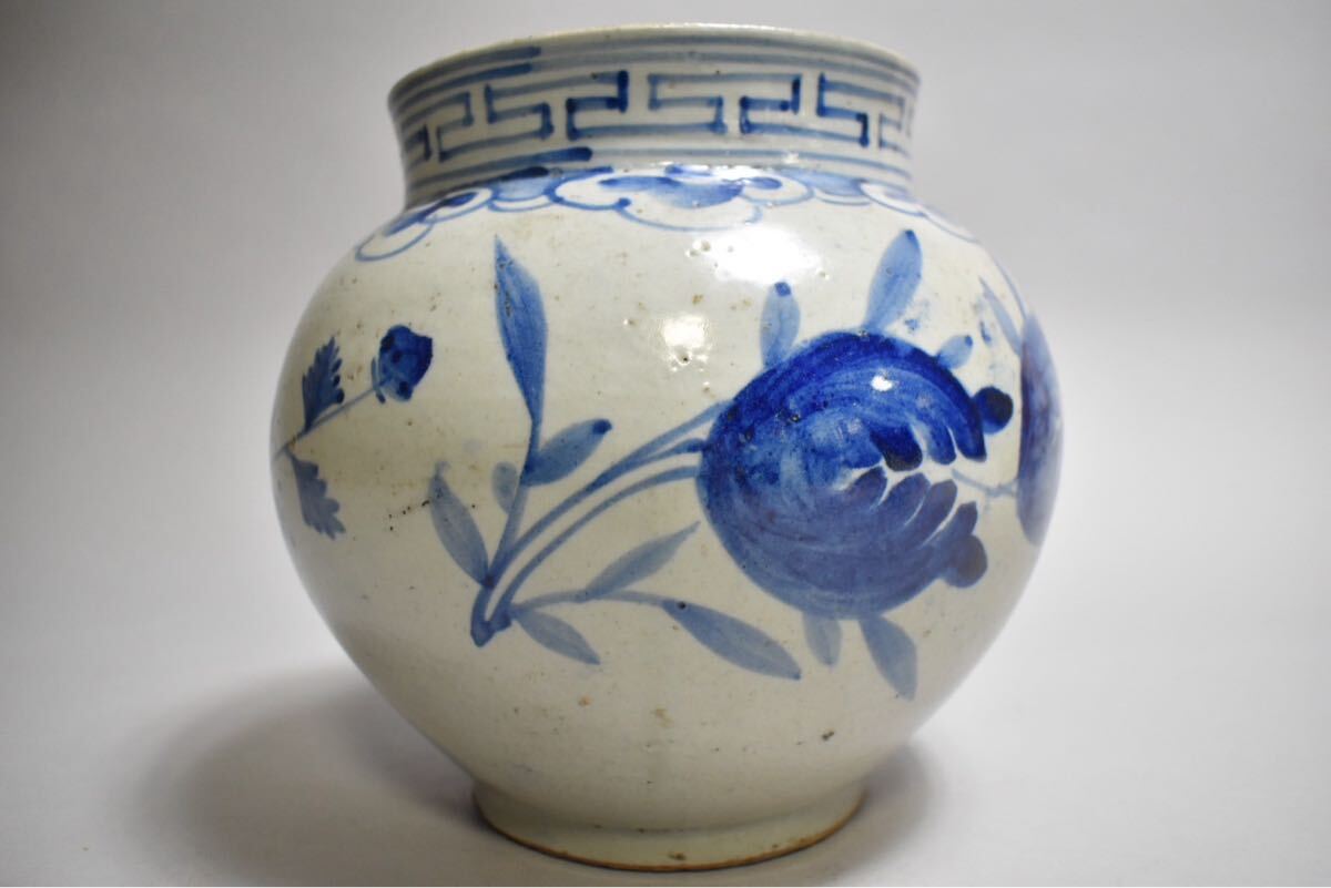 中国美術 清時代 青花染付壺 古美術