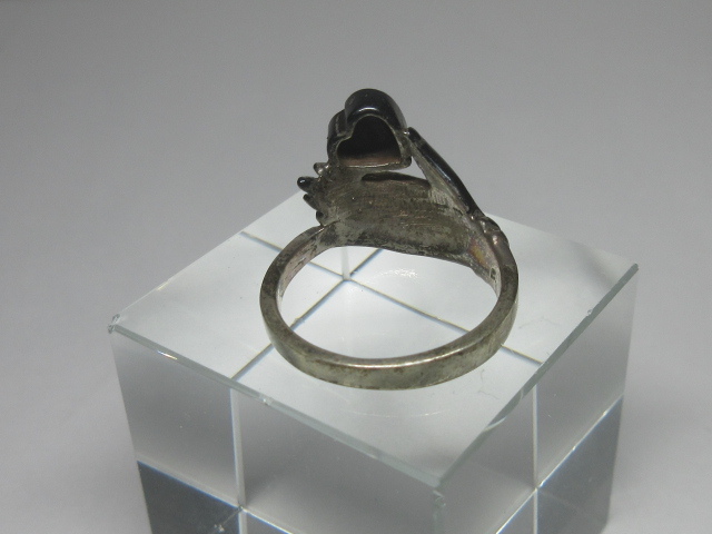 ★アンティークリング「ハート石を持つ少女」★ラピスラズリ・指輪・スターリングシルバー925製★ビンテージ・昭和レトロ・コレクション★_画像4