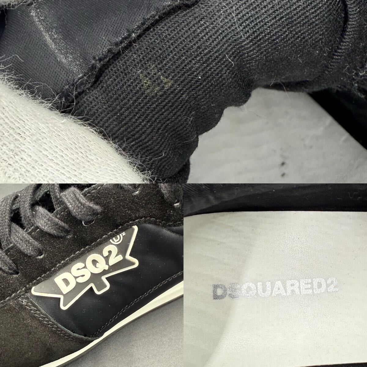 1 иен [ прекрасный товар ] DSQUARED2 Dsquared [ подавляющий ощущение роскоши ] мужской Maple leaf нейлон замша спортивные туфли обувь обувь чёрный 26cm